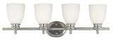 Kenroy Home 91714BS Adams 4 Light Vanity, Brushed Steel Finish