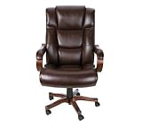 Broyhill Big and Tall Executive Chair, Brown and Mahogany