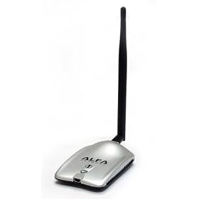 Alfa AWUS036H Upgraded to 1000mW 1W 802.11b/g High Gain USB Wireless Long-Rang WiFi network Adapter with 5dBi Antenna - for Wardriving & Range Extension