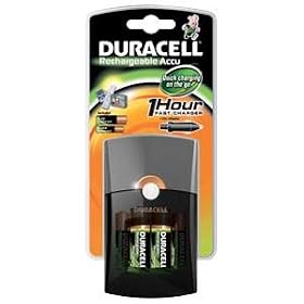 Duracell 1 Hour Charger CEF26 + 2 AA & 2 AAA Batteries