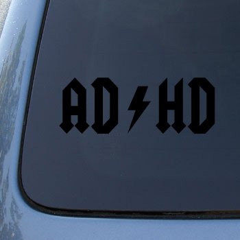Cover image : AD-HD - Vinyl Car Decal Sticker #1691 | Vinyl Color: Black