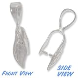 Sterling Silver Slim Ornate Leaf Pinch Pendant Bail (1)