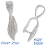 Sterling Silver Slim Ornate Leaf Pinch Pendant Bail (1)