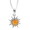 In Collections Damen-Anh�nger SONNE mit Bernstein und Kette 925 Sterlingsilber 42 cm 241A200010890