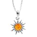 In Collections Damen-Anh�nger SONNE mit Bernstein und Kette 925 Sterlingsilber 42 cm 241A200010890