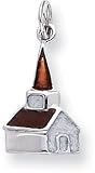 Church With Steeple Charm, Sterling Silver