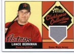 2010 Topps Heritage Clubhouse Collection Relics #LB Lance Berkman - Houston Astros (Piece of Authentic Game Used Jersey) (Baseball Cards)