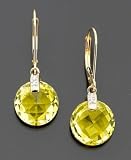 14k Gold Lemon Quartz (8-3/4 ct. t.w.) & Diamond Accent Earrings