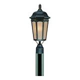 Westinghouse 66847 Village Manor One-Light Exterior Post Top, Fixture Oil Rubbed Bronze with Seeded Linen Globe