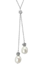 Isabella Rose 9-10mm Cultured Pearl Drops Sterling Silver Necklace