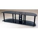 TV Stand with AV Shelves - holds up to 60" Plasma/LCD (Black/Black Glass) (19.7" H x 62.9" W x 18.9" D)