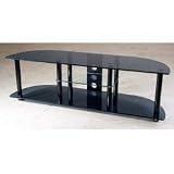 TV Stand with AV Shelves for up to 60 Plasma, LCD or DLP TVs (Black/Black Glass) (19.7 H x 62.9 W x 18.9 D)