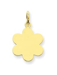 14k Plain .018 Gauge Engravable Flower Disc Charm