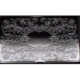 Deluxe Stainless Steel Metal Business Credit Card Holder Case Silver Monogram