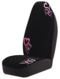Auto Expressions 5059693 Black Linked Hearts Universal Bucket Seat Cover