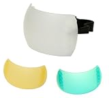 Soft Pop-Up SLR Flash Diffuser for Canon EOS, Nikon, Olympus, & Pentax On-Camera Flashes with White, Blue (Cooling), & Yellow (Warming) Screens