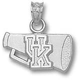 Kentucky Wildcats Solid Sterling Silver ''UK'' Flat Megaphone Pendant