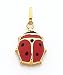 Red And Black Enameled Ladybug Charm, 14K Yellow Gold