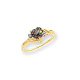 10k Heart Mystic Fire Topaz & .01ct Diamond Ring