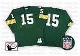 Bart Starr 1969 Green Bay Packers #15 Authentic Throwback Mitchell and Ness NFL Football Jersey (Dark Green)