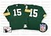 Bart Starr 1969 Green Bay Packers #15 Authentic Throwback Mitchell and Ness NFL Football Jersey (Dark Green)