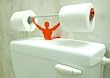Strong Man Bathroom Novelty Toilet Paper / Tissue Roll Holder - Orange
