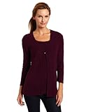 IMAGE OF Sag Harbor Women's Missy Flyaway Duet Sweater, Syrah, Large