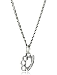 King Baby Small Brass Knuckles Pendant Necklace with Pave Cubic Zirconia