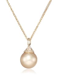 Baggins Yellow Gold Golden South Sea Pearl with Pave Diamond Cap Pendant Necklace