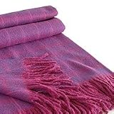 Alpaca wool throw, 'Cozy Violet'
