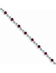 Genuine 14K White Gold White Gold Diamond And Ruby Bracelet 6 Grams Of Gold 100% Satisfaction Guaranteed.