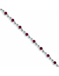 3.9 Carat 14K White Gold Diamond and Ruby Bracelet