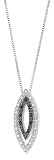 Sterling Silver Black and White Diamond Marquise Necklace