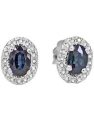 Effy Jewlery White Gold Blue Sapphire & Diamond Earrings, 1.12 TCW