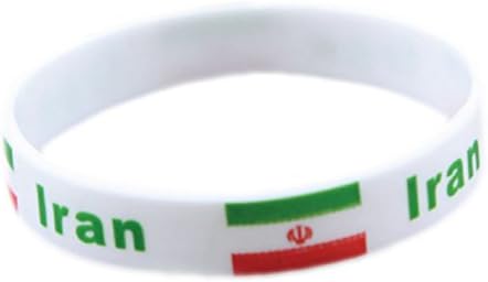 Fifa Worldcup Silicone Soccer Fans Wristbands with Iran Natioanal Flag a Pair