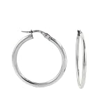 Karat Platinum 1 Inch Hoop Earrings