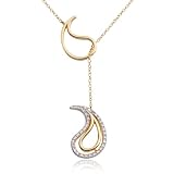 18k Yellow Gold Plated Sterling Silver Genuine Diamond Accent Necklace, 17