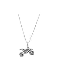 Sterling Silver Double Sided Motocross Dirt Bike Necklace