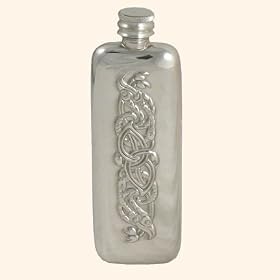 Pewter boot flask with Serpent design