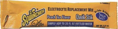 Sqwincher(R) .11 Ounce Qwik Stik Powder Concentrate Peach Lite Electrolyte Drink - Yields 20 Ounces