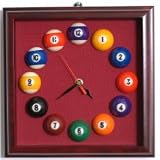 Billiard Clocks: Square Mahogany Clock