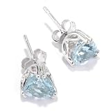 14K White Gold Trillion Aquamarine Stud Earrings