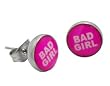 Bad Girl Logo Earrings - 6mm - Sold as a Pair