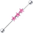 Surgical Steel Pink CZ Star Industrial Barbell 37mm