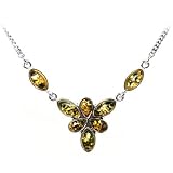 Sterling Silver Green Amber Necklace - B000XQHKC2