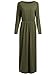 ROMWE Women's Solid Long Sleeve Casual Maxi Pocket Dress