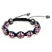Union Jack Queen's Jubilee Shamballa Crystal Friendship Bracelet with 4 Hematite Beads