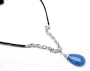 Synthetic Blue Chalcedony Y Drop Chain Suede Necklace