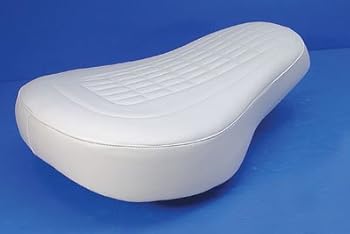Motorcycle White Leather Heritage Style Buddy Seat