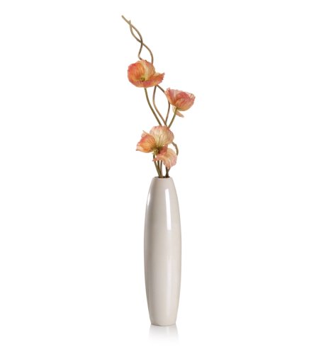 Artificial Poppy Arrangement with Opaque Vase